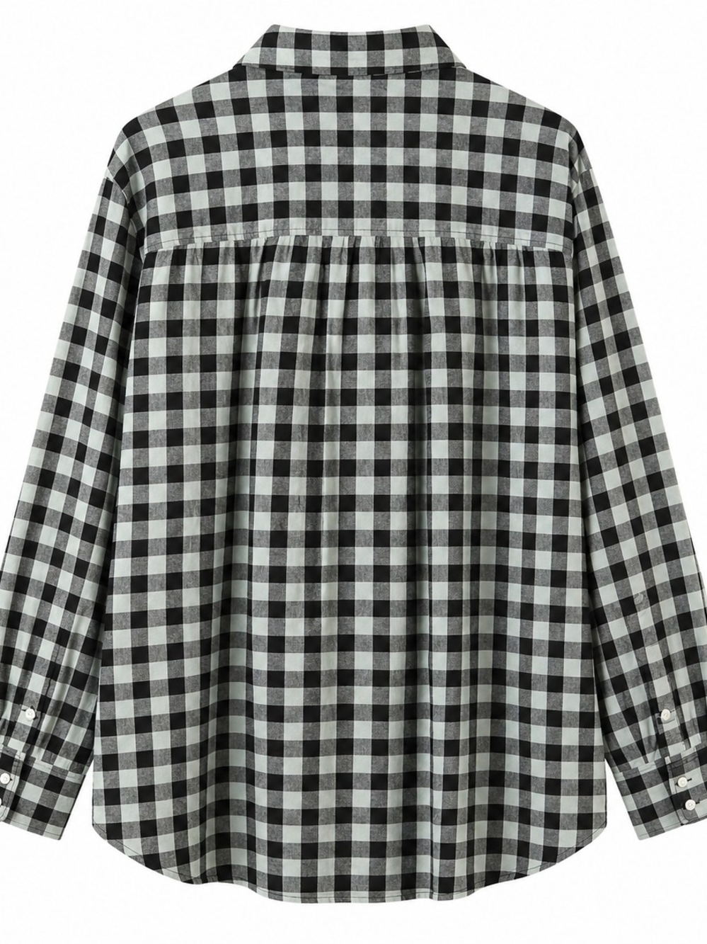 Plus Size H&M Black and Mint Green Check Button-Down Shirt Size 26 - Picture 5 of 6